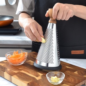 Household 9-Inch Three-Sided Cheese Zester Multifunction Manual <b>Vegetables</b> Cone Cheese Grater with Wood Handle - Product Image 5