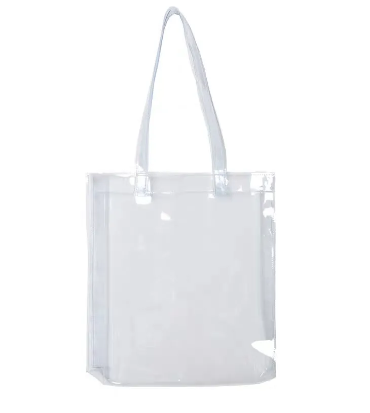 PVC tote waterproof transparent Shoulder clear Jelly custom pvc shopping bag