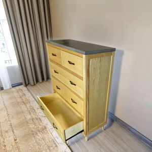 Panel de hormigón hecho a medida de Vietnam, madera maciza de acacia, 4 estantes, cuatro cajones, armario para sala de estar - Product Image 2