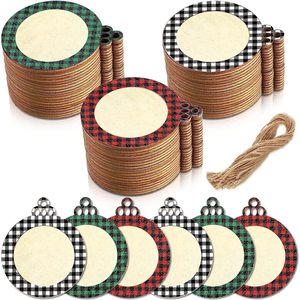 Ornement de Noël en bois rond, couleur bois naturel, entièrement peint à la main, décoration pour arbre, fête, mariage - Product Image 4