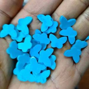 Gemas sueltas de mariposa de piedras preciosas turquesas naturales para joyería de mujer - Product Image 1