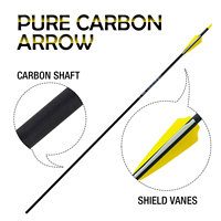 Flèches de chasse en carbone de qualité supérieure avec aubes en plastique pour arc à poulies, colonne vertébrale 200-1300, 31 pouces-Lot de 12
