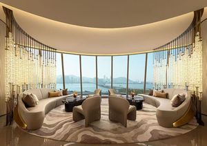 Paravent en <span class=keywords><strong>verre</strong></span> avec structure en acier inoxydable en spirale, tubes de <span class=keywords><strong>cristal</strong></span> suspendus artistiques pour villa et espace commercial - Product Image 2