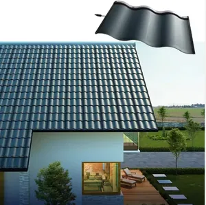 Maison courbe solaire toit jusqu'à matériau de toiture métal couleur acier tuile acier herbe brique solaire tuiles 20w 30w système solaire