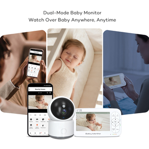 Babyphone intelligent AI avec caméra, détection de pleurs, vision nocturne 2K, détection de mouvement PIR, WiFi 2.4GHZ, audio bidirectionnel, rechargeable, TUYA 5 pouces - Product Image 3