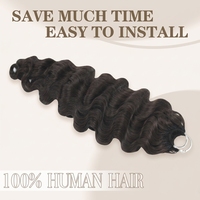 Cheveux humains bouclés birmans doublement étirés FH, pour tresses au crochet, avec nœuds miracle # Tresses en cheveux humains à pointe effilée bicolore pour crochet