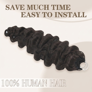 FH Double Drawn Burmese Curly Miracle Knot Crochet Human Hair #2 Color Feathering Tip <b>Braids</b> Human Hair Crochet - Product Image 4
