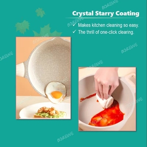 ชุดเครื่องครัวกระทะก้นลึกสีเบจสีเบจไม่ติดกระทะร้านอาหารทันสมัย - Product Image 4