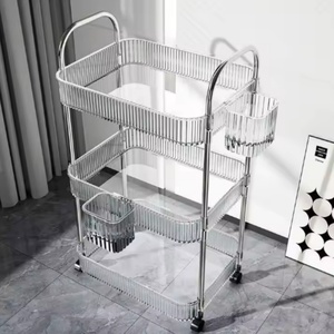 2025 Hot Selling Factory Directly 3 Liters Custom Clear <b>Trolley</b> Cart Acrylic <b>Bar</b> Cart With Wheels - Product Image 4