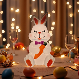 <b>Easter</b> White Rabbit Holding Carrot-shaped Decorations - Product Image 5