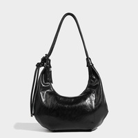 Tas selempang kulit asli wanita, gaya Retro desain asli dengan penutup ritsleting hasil batu bergaya untuk sehari-hari berpergian