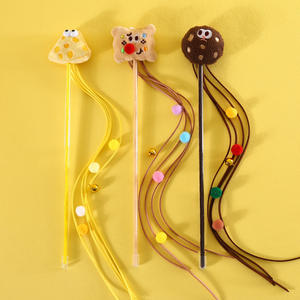 Toys for Pets Funny Cat Teaser Sticks Cookies Cheese Toast Pet Vocal Toy Plush Bell With Tassel <b>Ball</b> Interactive Movement Toy - Product Image 1
