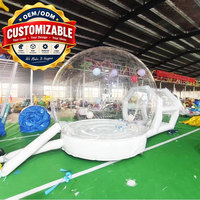 Kastil Tiup PVC Bertulang Jahitan Ganda yang Dapat Disesuaikan dengan Motif Langit Berbintang untuk Perayaan Ulang Tahun dan Acara Luar Ruangan