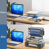 Organisateurs de bureau tendances simples et porte-fichiers, organisateur de papier de bac à lettres avec panier en métal