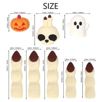 Décorations de gâteau d'Halloween : Ensemble de décorations avec démon, citrouille, fantôme, doigts de squelette pour gâteaux d'anniversaire d'enfants et décorations de gâteaux DIY