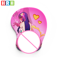 Tapis de souris 3D ergonomique Sexy Breast Oppai Busty Boob Anime Girl Gamer Repose-poignet pour ordinateur portable PC Clavier