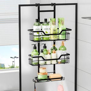 Étagère de rangement pour salle de bain sans perçage, organisateur suspendu à la porte, étagères à suspendre avec paniers pour toilettes, <span class=keywords><strong>douche</strong></span> et salle de bain - Product Image 1