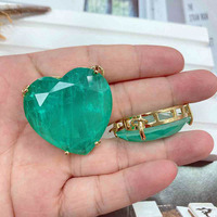 Joyería personalizada Paraiba colgante en forma de corazón Brasil cristal fusión verde colores circón collar recién llegado