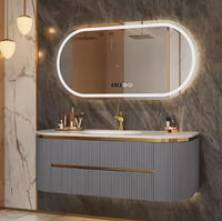 CBMMart-Meuble de salle de bain avec miroir LED intelligent de luxe, maquillage mural, meubles de salle de bain pour villa, hôtel et maison, nouveauté 2025