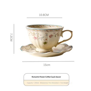 Taza de Cerámica Premium Francesa Beige con Puntos, Asa con Detalles en Oro, Apta para Microondas, para Café, Venta al por Mayor para Decoración del Hogar y Regalos - Product Image 6