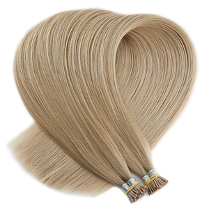 Queratina de Color Rubio fresa de alta calidad, punta recta 100%, cabello humano Remy, extensiones de bloqueo de doble dibujado - Product Image 2
