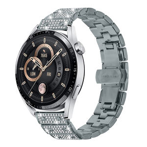 Listensmart Diamond Metal 22mm Correa para <span class=keywords><strong>Huawei</strong></span> <span class=keywords><strong>Watch</strong></span> GT3 Honor Magic <span class=keywords><strong>Watch</strong></span> 2 <span class=keywords><strong>GS</strong></span> <span class=keywords><strong>3</strong></span> Pro ES 316l Correas de reloj de acero inoxidable - Product Image 5
