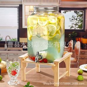 Estante de almacenamiento de madera rectangular de 1 nivel para cubeta de bebidas, cubo de hielo, uso en escritorio - Product Image 2