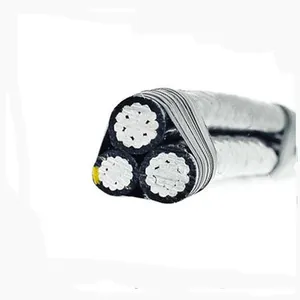 Light Stabilized Aluminum Alloy Conductor 3*70+54.6 Cross-linked Polyethylene Insulation SIP Cable