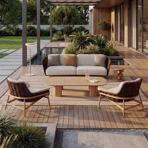 Outdoor <b>Rattan</b> <b>Sofa</b> Designer Courtyard Balcony Outdoor Garden Leisure Solid Wood Coffee Table Rainproof and Sunscreen - Product Image 4