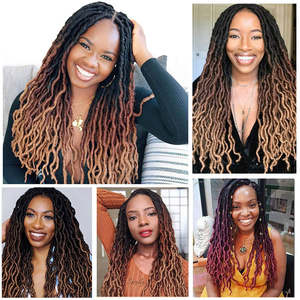 Bereit zu versenden Gypsy Locs Göttin Faux Loc Dreadlocks Perücke Locs Geflochtene Perücken für schwarze Frauen Cornrows Knotless Braids - Product Image 6