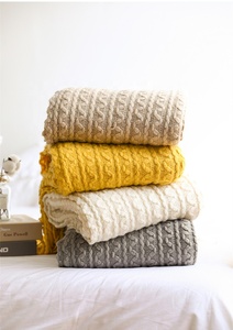 Kích Thước Lớn Pompom Xám Tùy Chỉnh Dệt Chăn Trắng Fluffy Tua Trang Chủ Tùy Chỉnh Len Đan Chăn <span class=keywords><strong>Chunky</strong></span>/ - Product Image 5