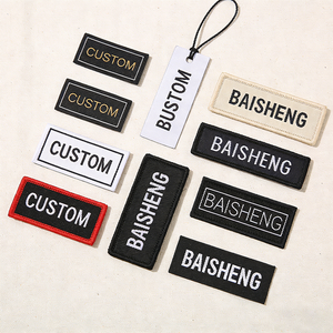 Woven Embroidered Custom Wholesale Multi Material Fabric Leather Tags Denim <strong>Jeans</strong> Canvas Bags <strong>Brand</strong> <strong>Logo</strong> Labels - Product Image 3