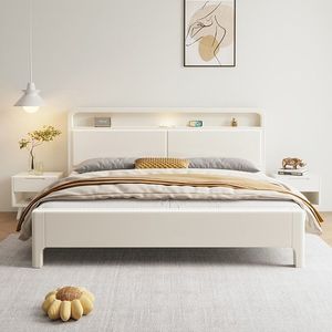 Modern Minimalist <b>Storage</b> <b>Bed</b> White 1.2m Single <b>Double</b> Bedroom Master Room Furniture - Product Image 4