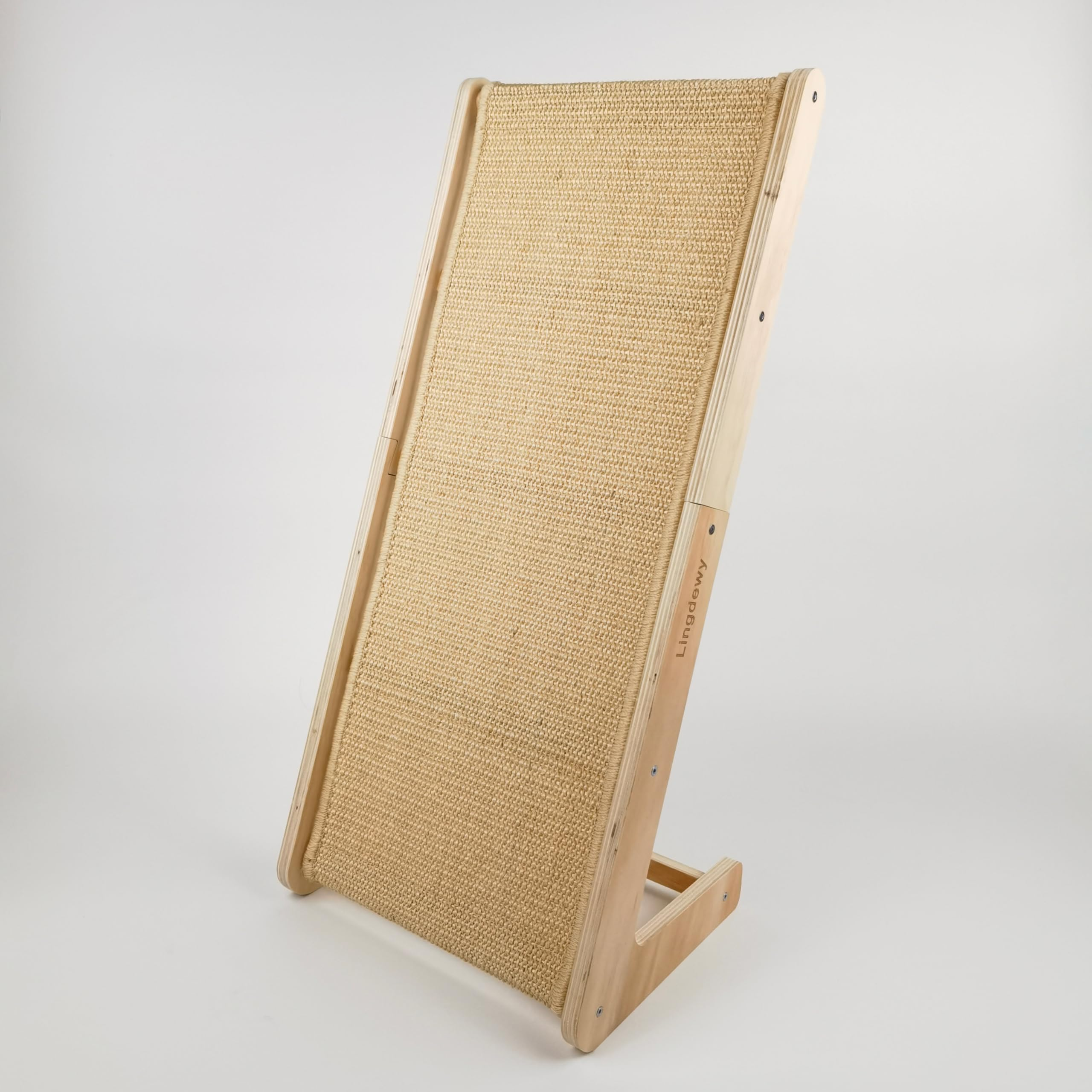 Planche à gratter pour chat en forme de L en bois massif sisal