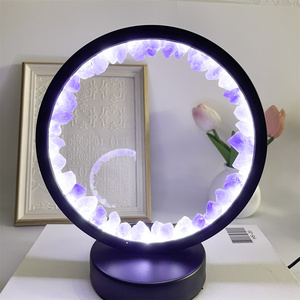 Tinh Thể Tự Nhiên Đèn Thạch Anh Tím <span class=keywords><strong>Citrine</strong></span> Rõ Ràng Thạch Anh Arc Vòng Pha Lê Chiếu Sáng Đèn Bàn Cho Trang Trí Nội Thất - Product Image 2