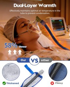 Housse de tuyau CPAP double face Garlloupath de 6,5 pieds pour <span class=keywords><strong>AirSense</strong></span> <span class=keywords><strong>11</strong></span>/10/Climate LineAir, réduit le bruit de la condensation - Product Image 2