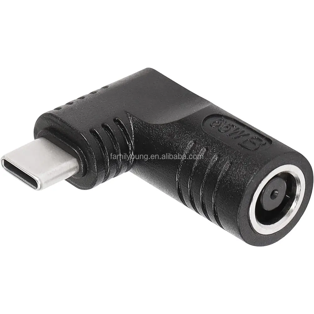 90 Grad 65W DC zu USB C PD Ladegerät Adapter Konverter 7,4*5,0mm Laptop Ladegerät zu PD Konverter DC Buchse zu USB C Stecker Adapter