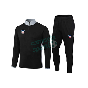 Costuras de doble costura duraderas y de alta calidad, ropa de entrenamiento de fútbol con media cremallera, camiseta de chándal de manga larga y pantalones de rodilla reforzados - Product Image 3