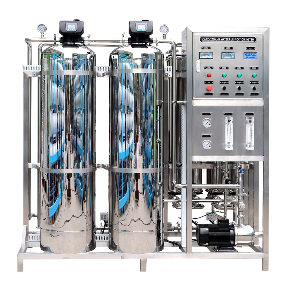 2 cubic metre per hour industrial reverse osmosis RO water aqueous processing machine filtration in aquarium pure clean water