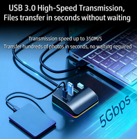 Hub USB 3.0 vertical à 4 ports, prêt à être expédié, neuf, avec alimentation CC, adaptateur multiport type C, station d'accueil pour ordinateur portable PC