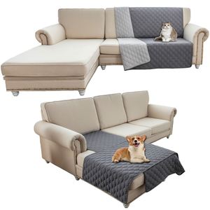 Factory <b>Pet</b> Reversible <b>Sofa</b> Slipcover Waterproof Furniture <b>Protector</b> Chaise Lounge Cover Solid Pattern Blanket Modern All - Product Image 2