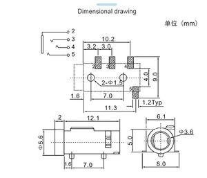 Conector de Audio PJ-320D de 3.5mm, Construcción Completamente en Latón, Conector de Superficie de 4 Pines para Aplicaciones de Audio Premium - Product Image 6