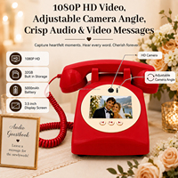 Téléphone vintage antique pour enregistrement vidéo et audio de messages de mariage, avec fonction messagerie vocale, style cabine téléphonique ancienne