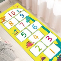 Cartoon Rutschfester Bettvorleger Digitales Gitter-Spielteppich Bodenbelag Kristallvelours Bedruckte Teppiche Wohnzimmerteppich