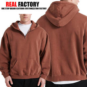 Felpa con cappuccio da <span class=keywords><strong>uomo</strong></span> in <span class=keywords><strong>pile</strong></span> oversize in cotone 100% pesante 320GSM in <span class=keywords><strong>pile</strong></span> da <span class=keywords><strong>uomo</strong></span> - Product Image 2