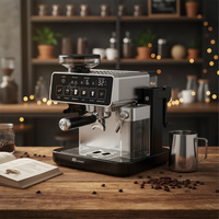 Anbo Druckpumpe 20 Bar Elektrische Cafetera De Expreso Halbautomatische Kaffeemaschine mit Vollmetallgehäuse für Zuhause