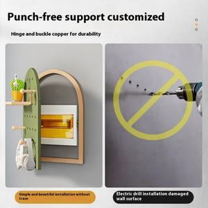 Cubierta Decorativa de Madera para Medidor Eléctrico, con Ganchos y Estante, para Montar en la Pared, Venta al Por Mayor - Product Image 3