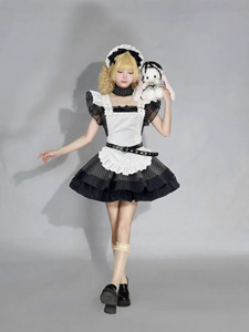 <span class=keywords><strong>Ropa</strong></span> Vintage al por Mayor para Damas, Conjunto <span class=keywords><strong>de</strong></span> Vestido Lolita con Rayas Blancas y Negras, Estilo Subcultura, Lindo y Dulce, con Delantal - Product Image 5