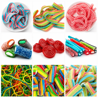 Bonbons japonais Offre Spéciale Long Stick Soft Gummy Candy Assortiment Saveur Bonbons Pailles Aigre Rempli De Réglisse Gummy Sticks