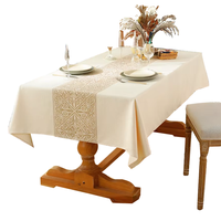 Nappe rectangulaire nordique personnalisable en gros, en lin épais tissé, imperméable et anti-taches, pour mariage en extérieur